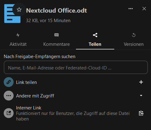 Dokument teilen