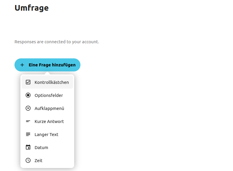 Nextcloud Forms Neue Frage hinzufügen