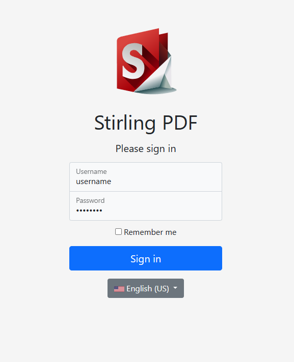 Stirling PDF Login