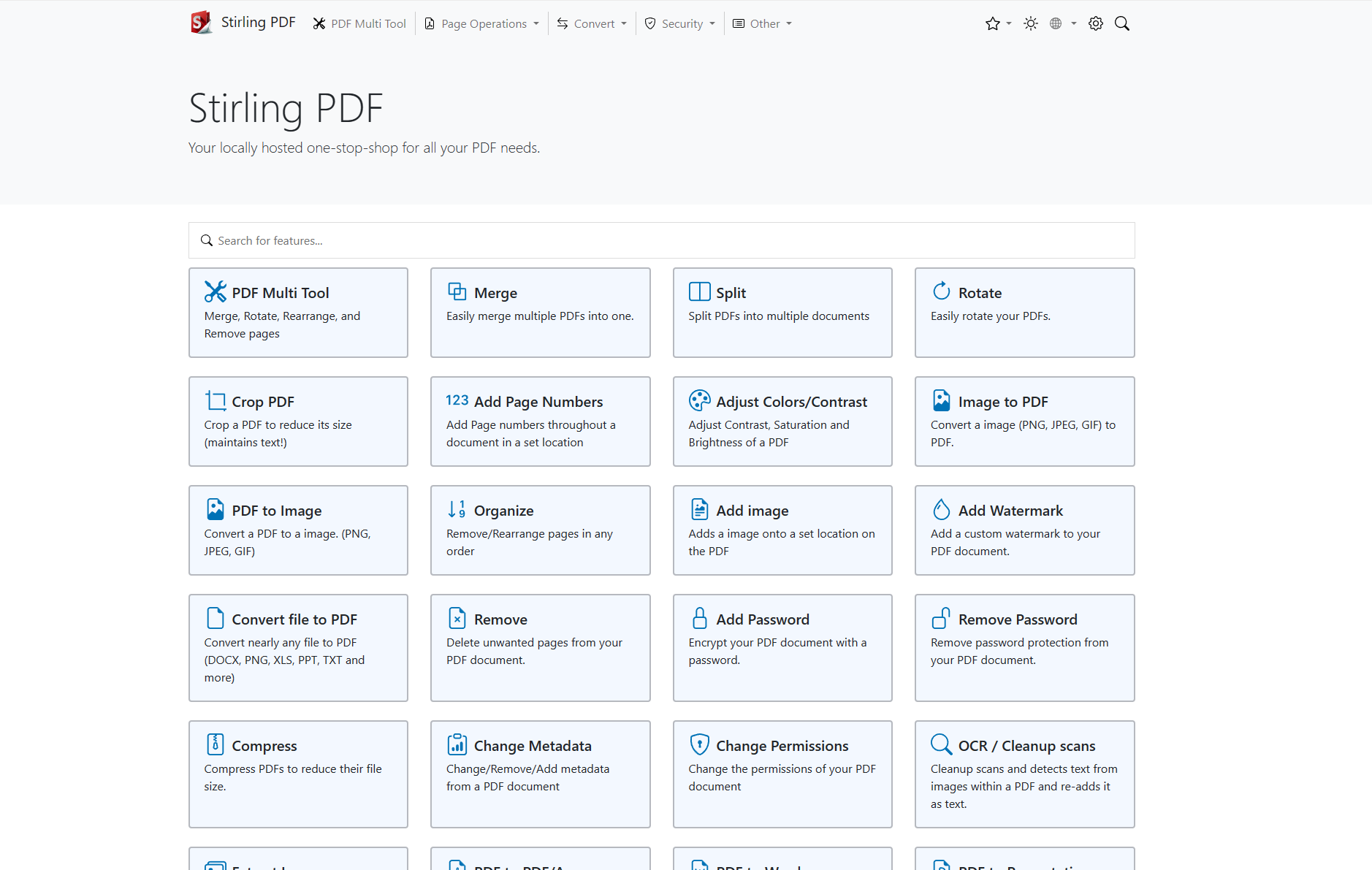 Stirling PDF Home