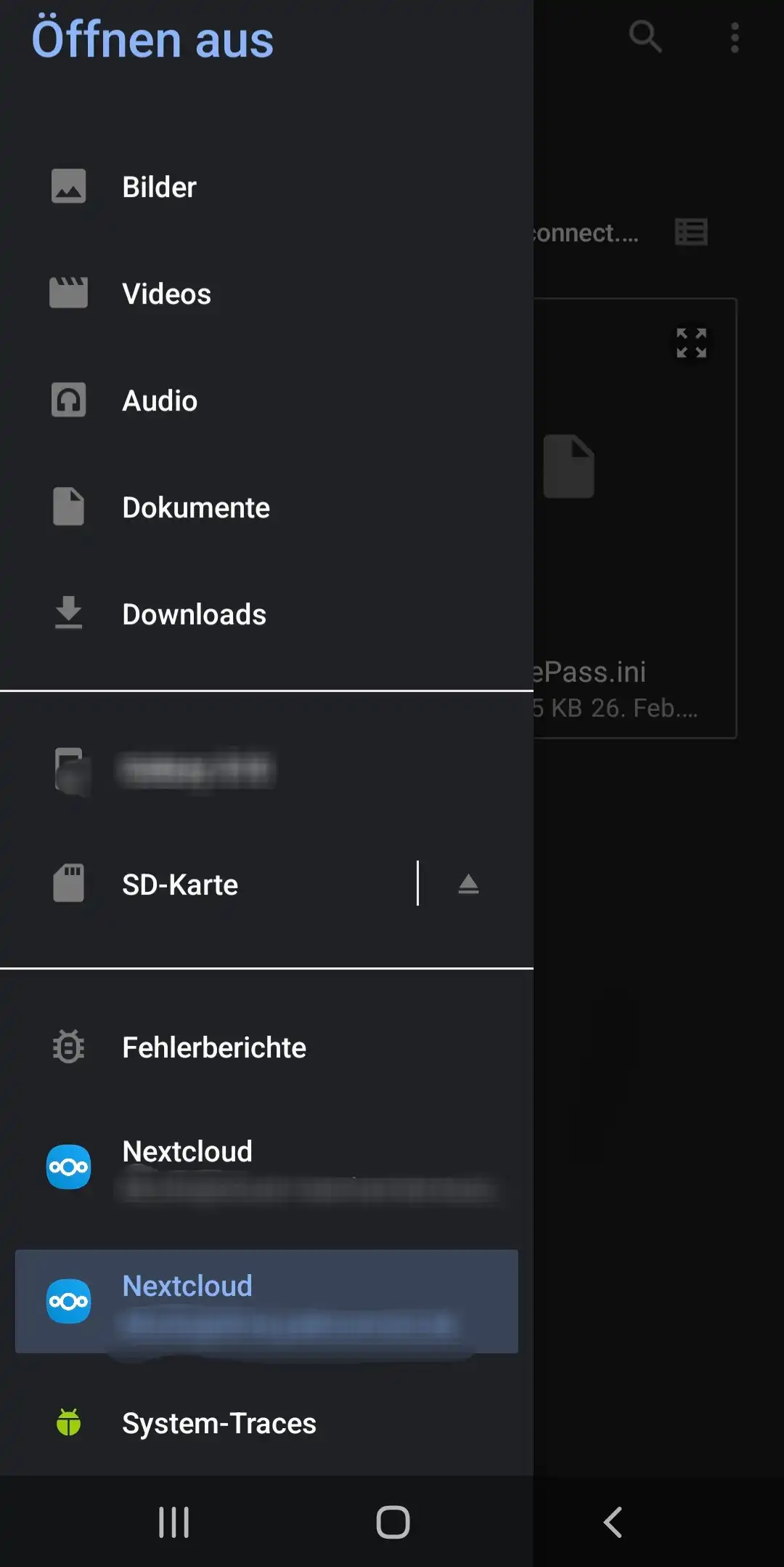 KeePassDX - Nextcloud hinzufügen