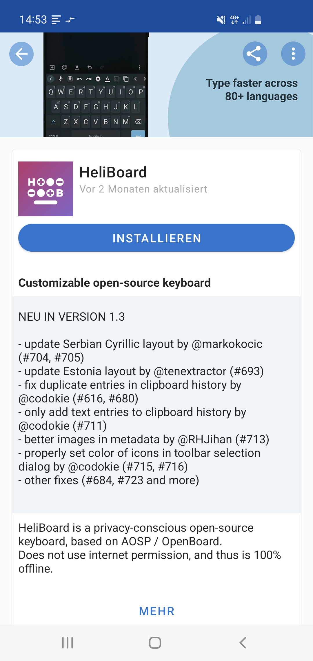 F-Droid Heliboard Installation