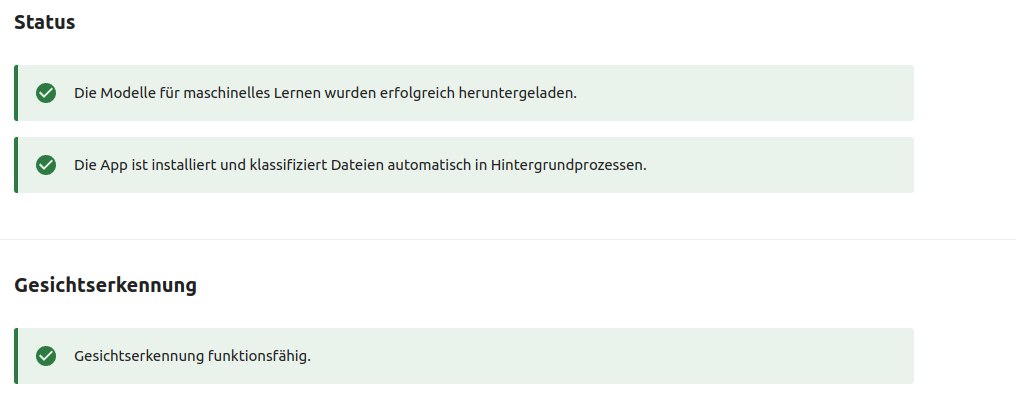 Status der Erkennung